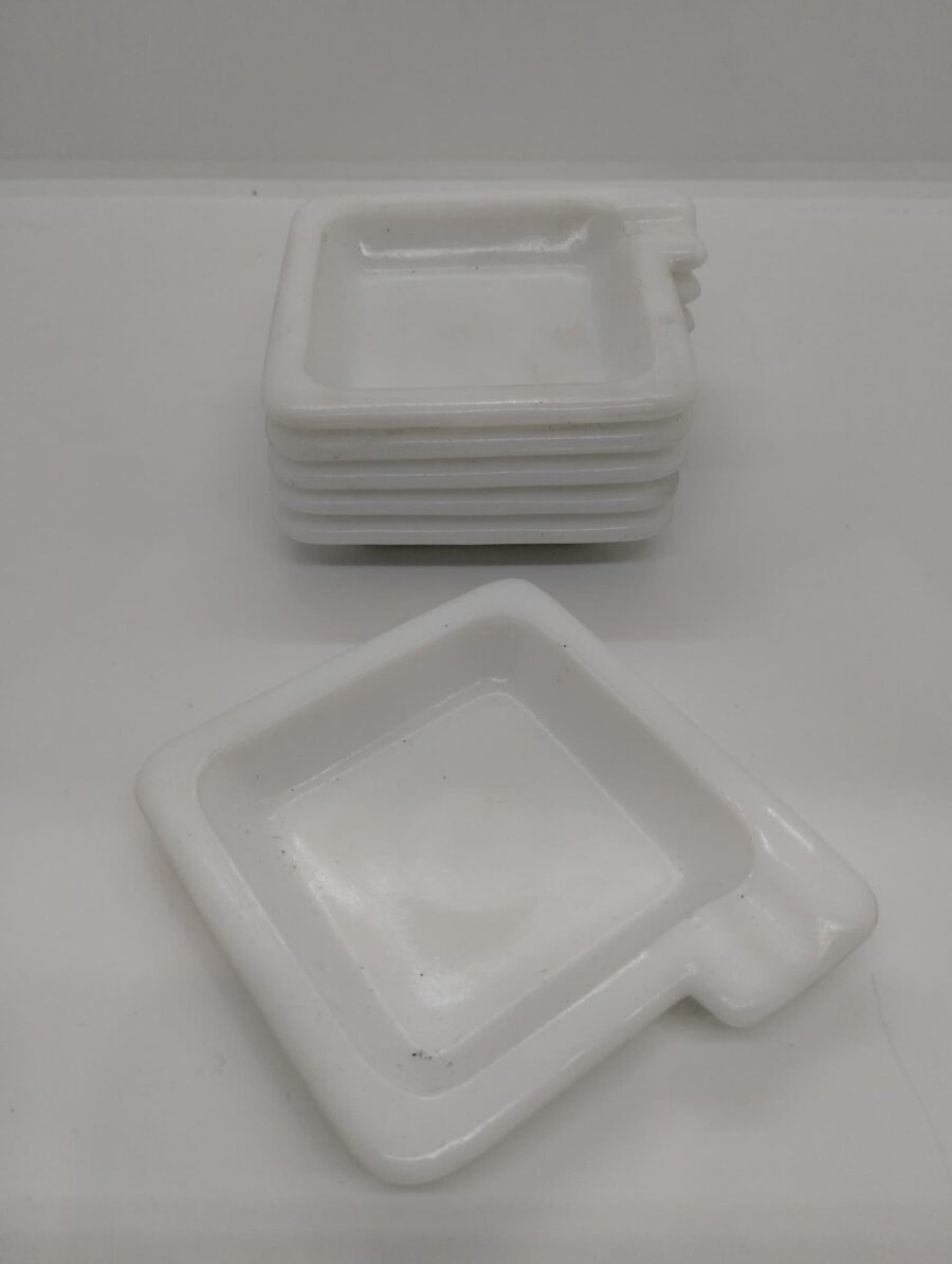 Cenicero Vidrio Cuadrado Blanco